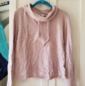 Waffle knit cowl sweater